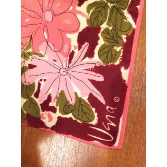 Vintage Vera 1970s Floral Silk Head Scarf - Picture 9 of 11